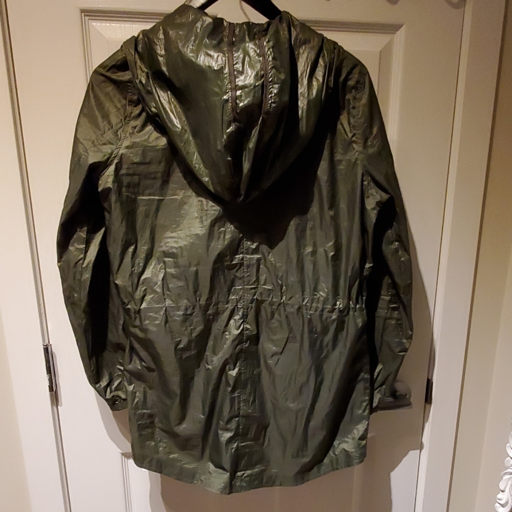 Green light weight rain coat